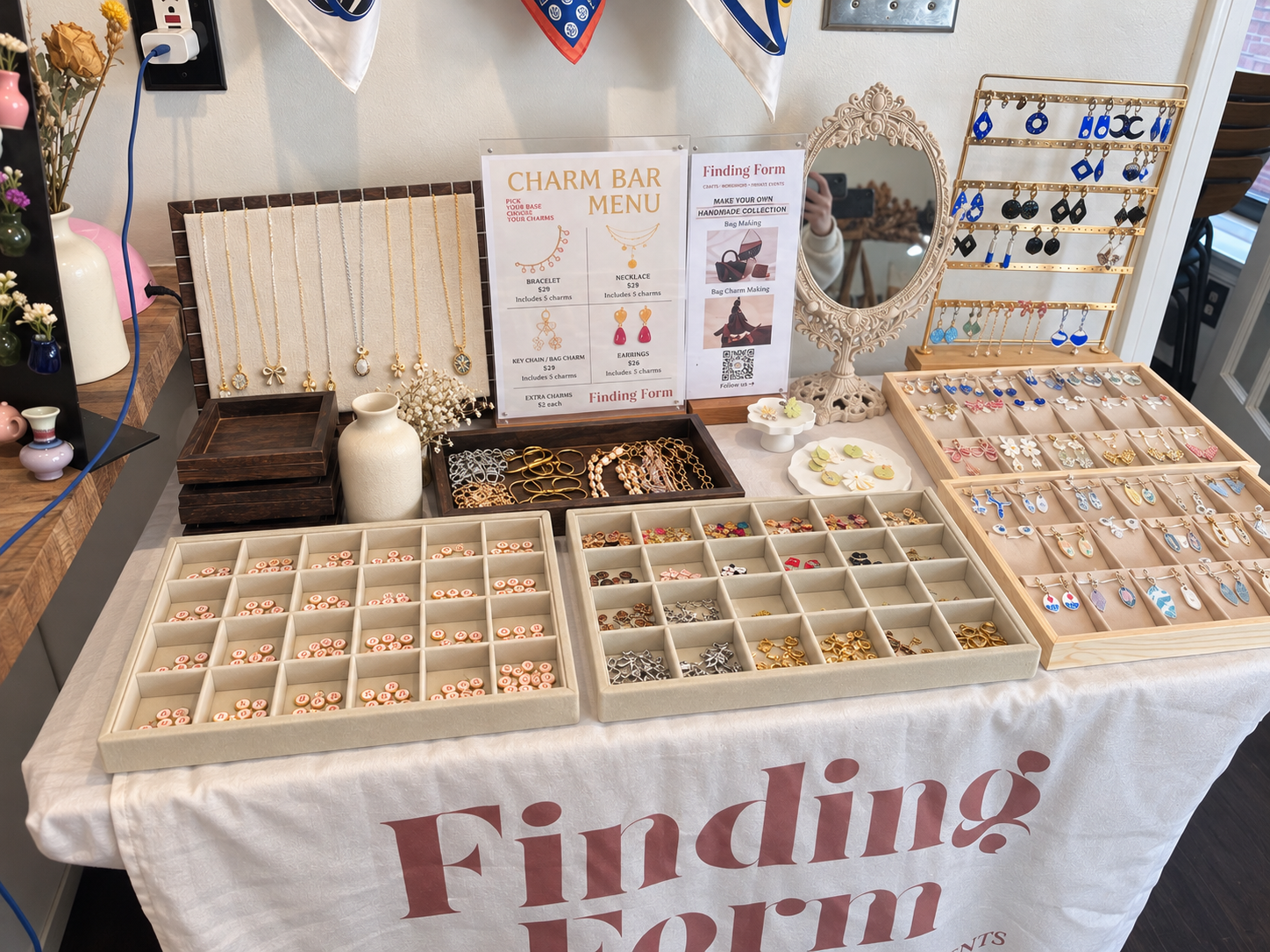 The charm bar at Finding Form